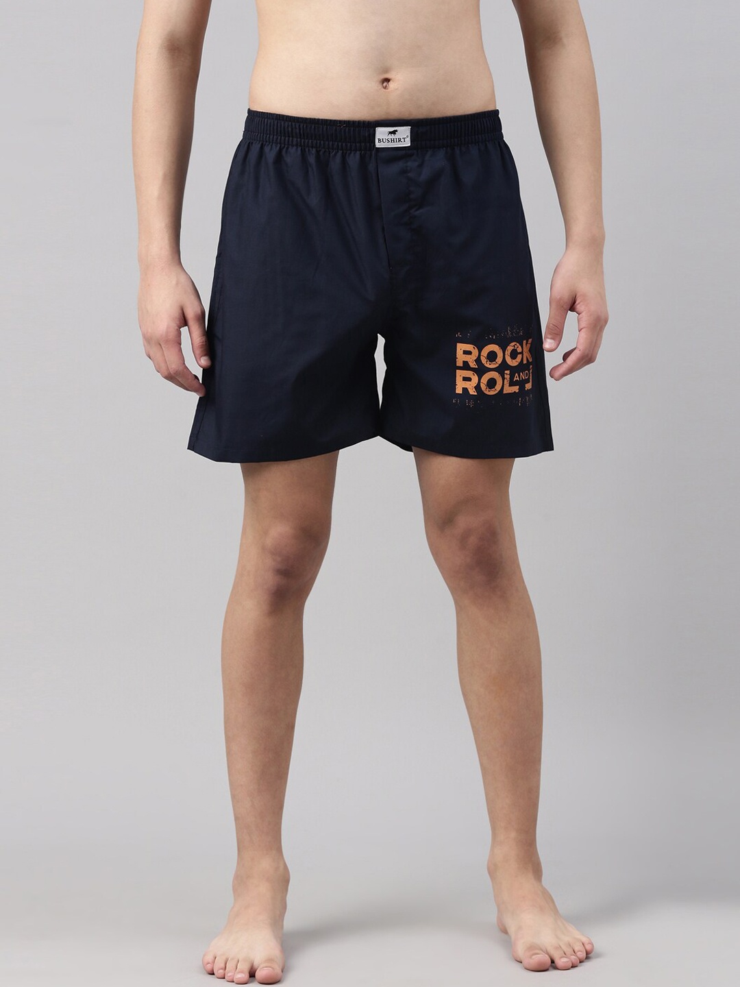

Bushirt Men Navy Blue Solid Pure Cotton Boxers