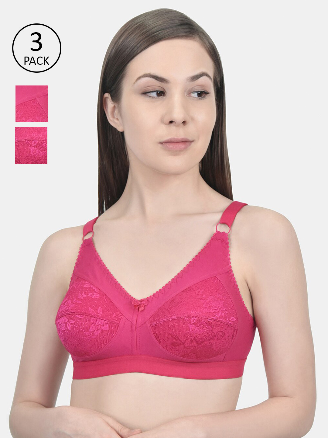

Innocence Pack Of 3 Fuchsia Bra