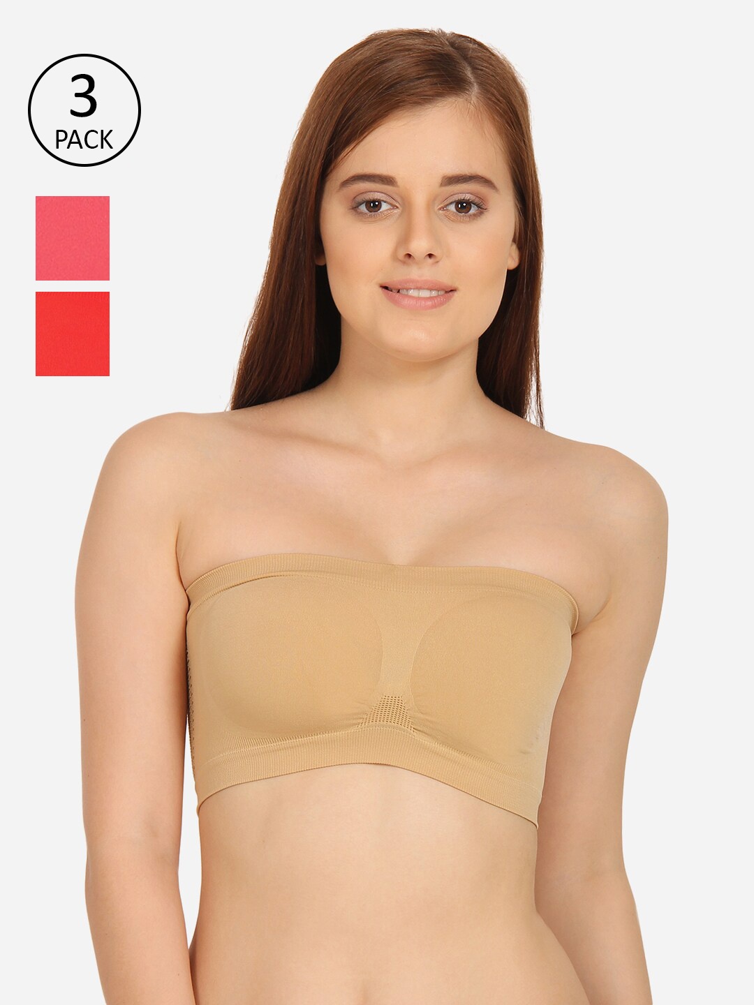 

Innocence Pack of 3 Bandeau Bras, Beige