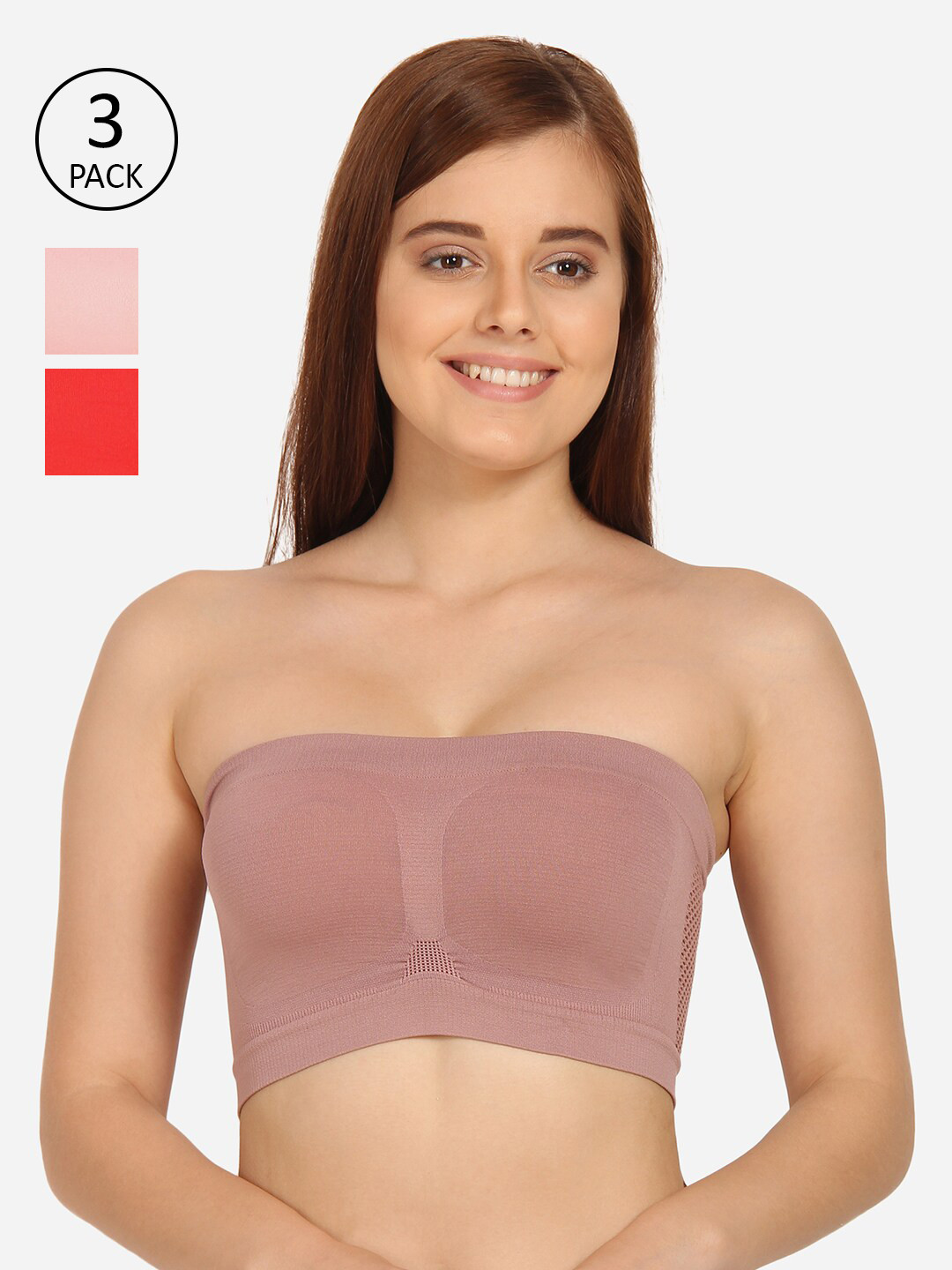 

Innocence Set Of 3 Purple & Pink Tube Bra