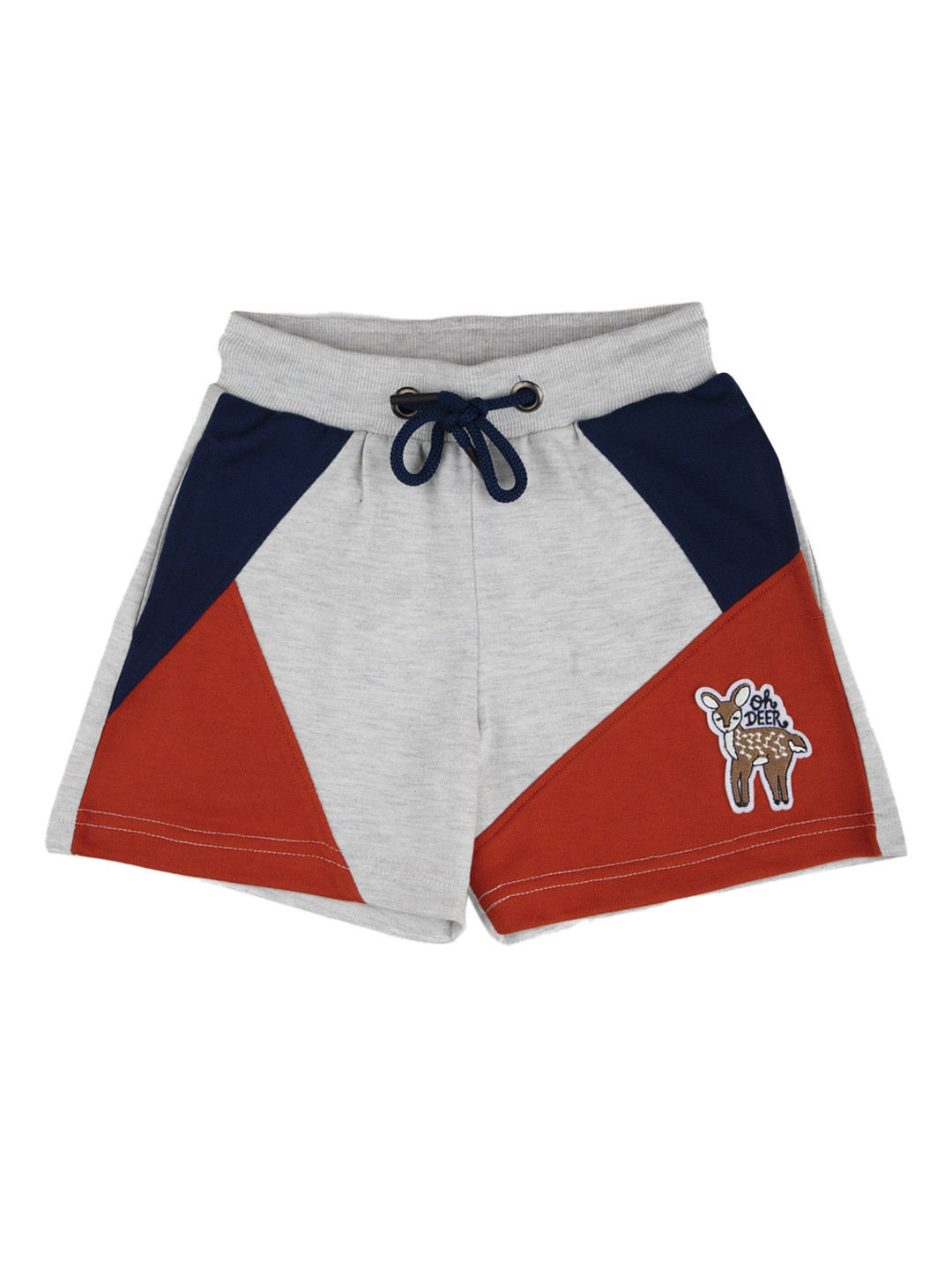 

Stupid Cupid Girls Grey Colourblocked Regular Fit Shorts