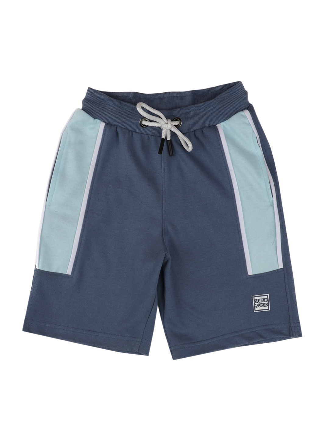 

Stupid Cupid Boys Blue Colourblocked Shorts