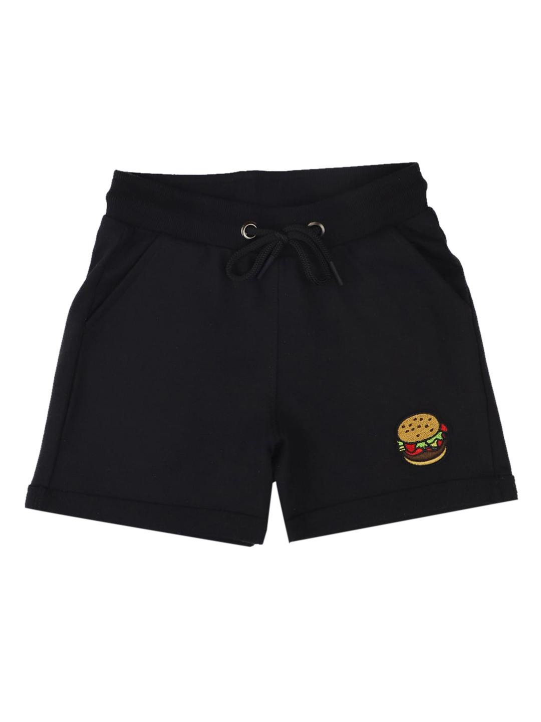 

Stupid Cupid Girls Black Solid Regular Fit Shorts