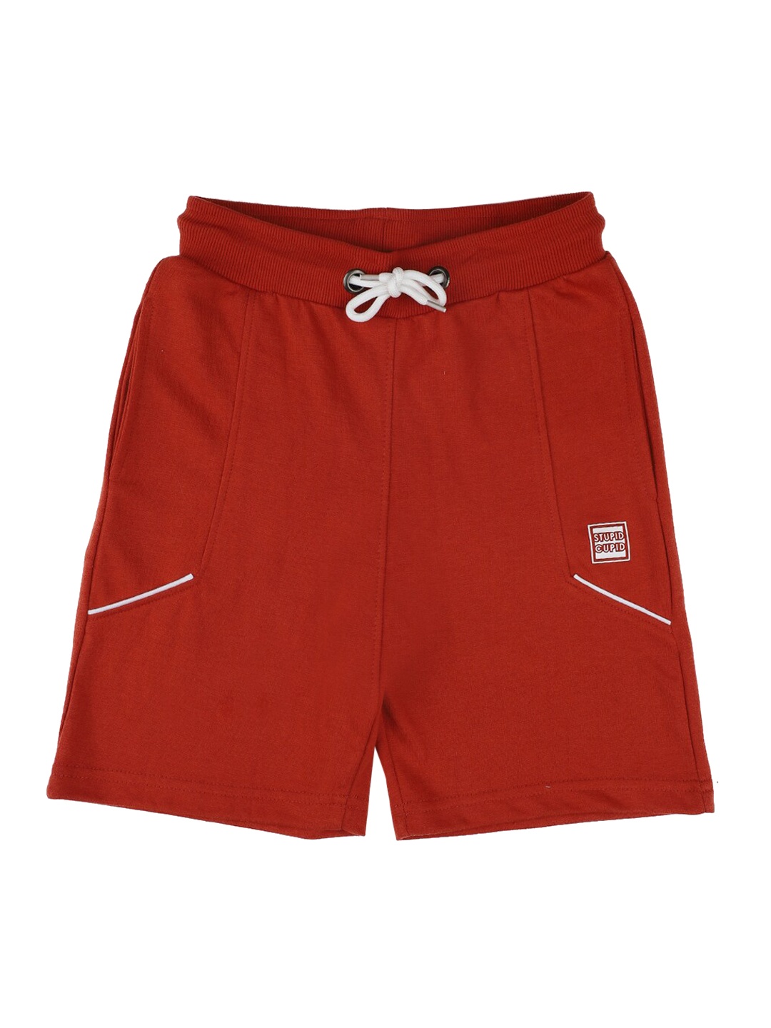 

Stupid Cupid Boys Red Solid Shorts