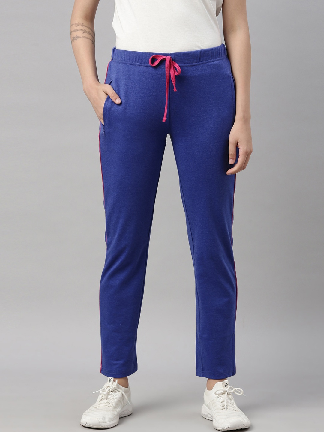 

GOLDSTROMS Women Blue Solid Cotton Joggers