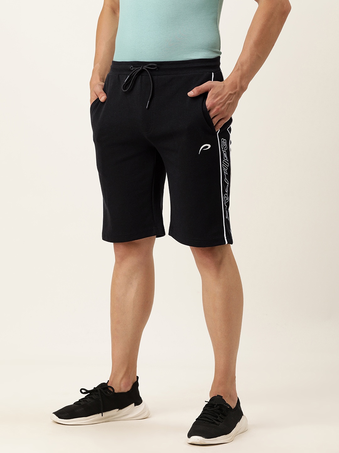 

Proline Active Men Black & White Printed Shorts