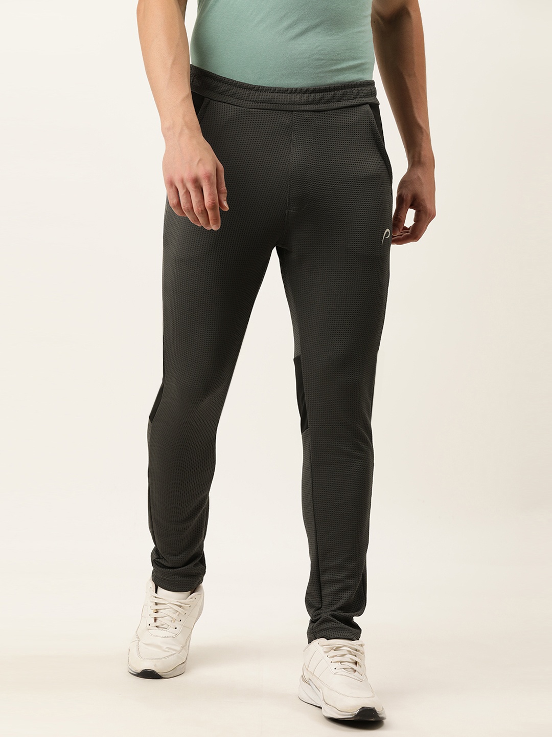 

Proline Active Men Grey & Black Colourblocked Tapered Fit Track Pants