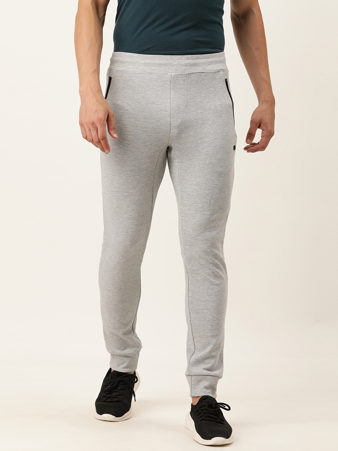 

Proline Active Men Grey Melange Jogger Fit Solid Joggers