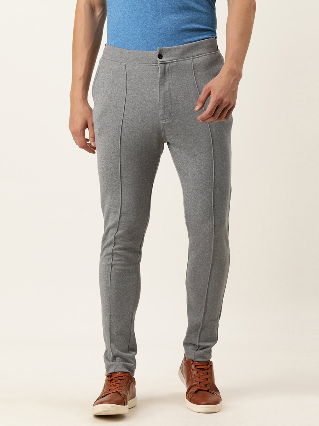 

Proline Active Men Grey Solid Tapered Fit Track Pants