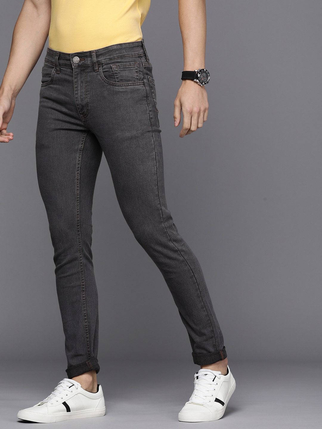 

WROGN Men Grey Skinny Fit Jeans