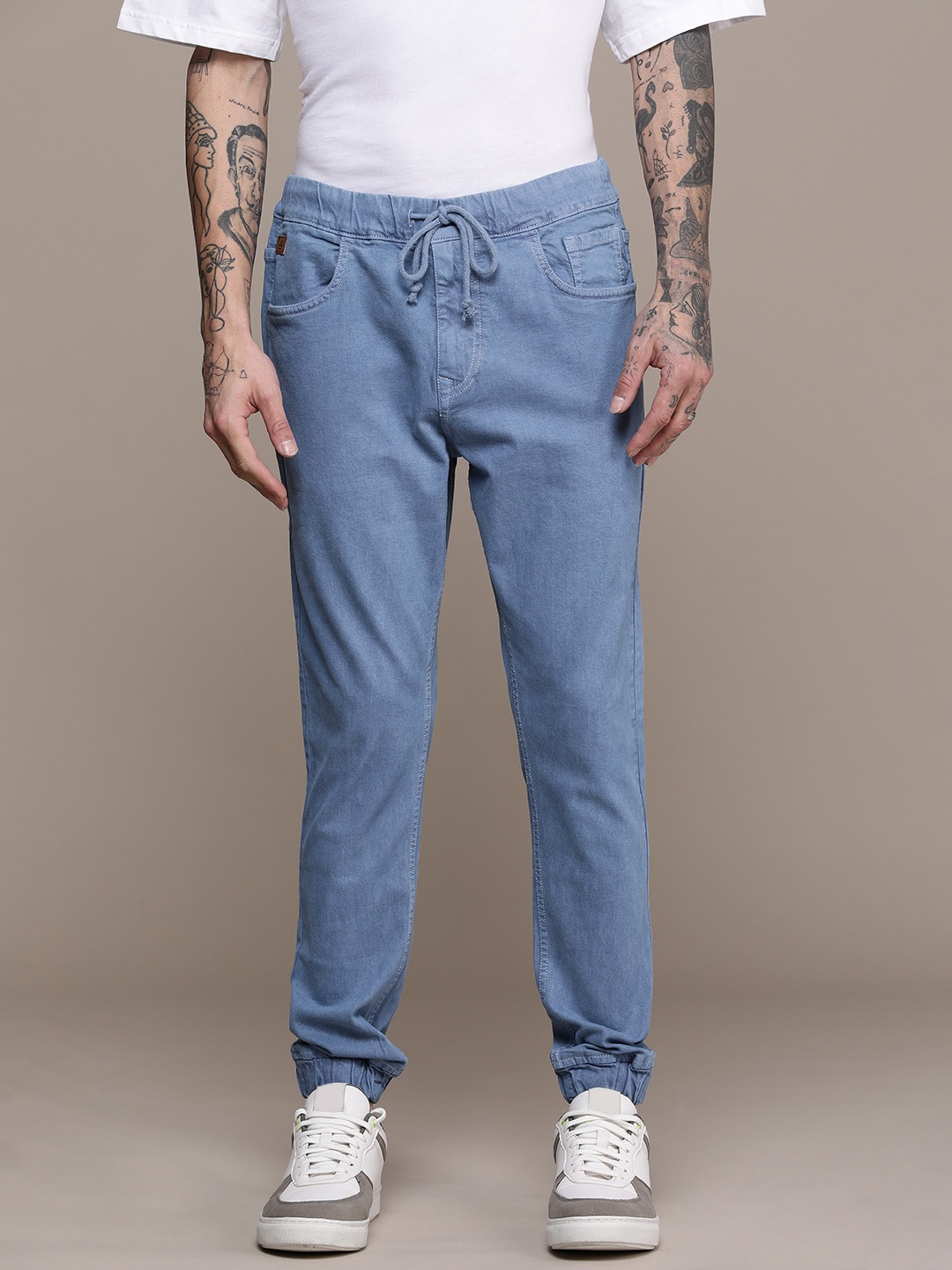 

WROGN Men Jogger Stretchable Jeans, Blue