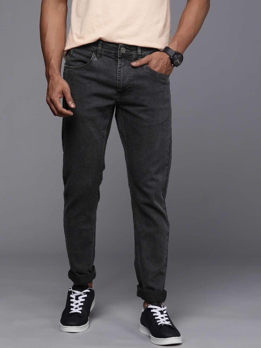 

WROGN Men Black Slim Fit Stretchable Jeans