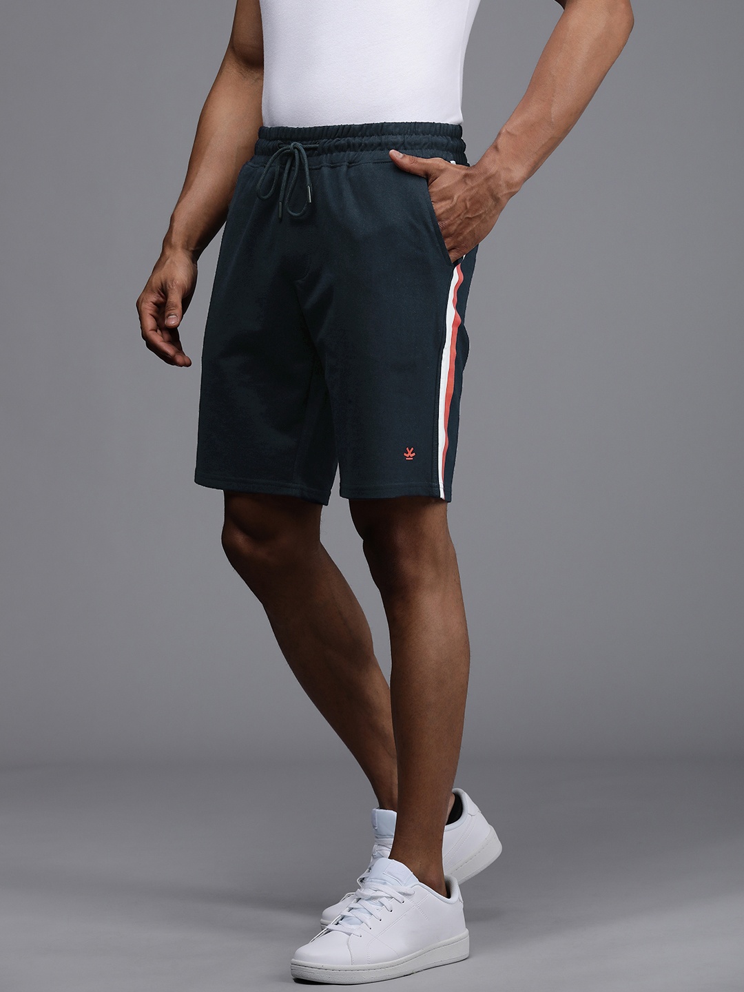 

WROGN Men Navy Blue Solid Shorts