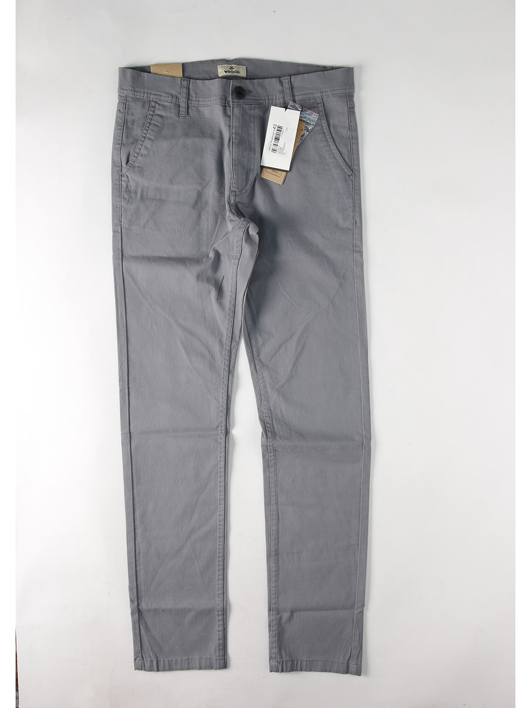 

WROGN Men Grey Slim Fit Chinos Trousers