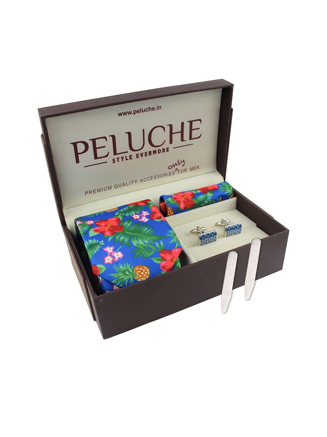 

PELUCHE Men Blue & Red Printed Pure Cotton Accessory Gift Set