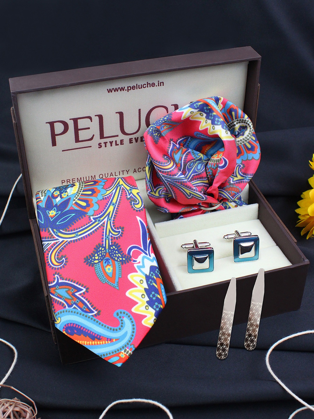 

PELUCHE Pink & Blue Printed Pure Cotton Accessory Gift Set