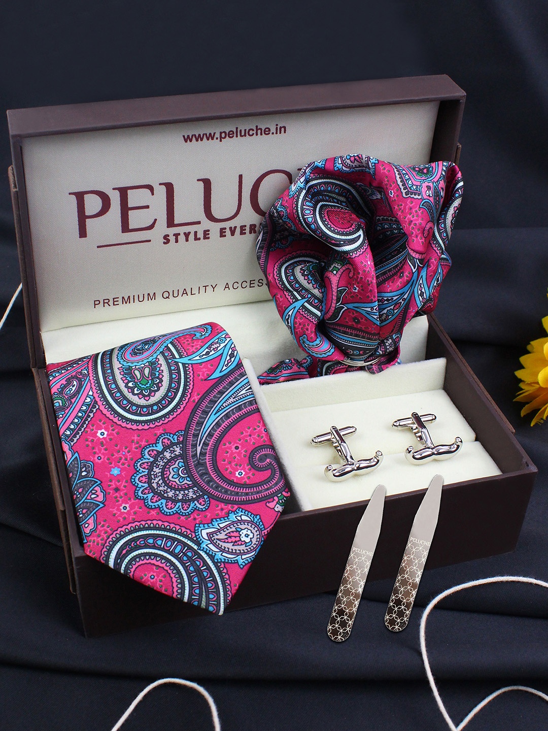 

PELUCHE Pink & Blue Printed Pure Cotton Accessory Gift Set