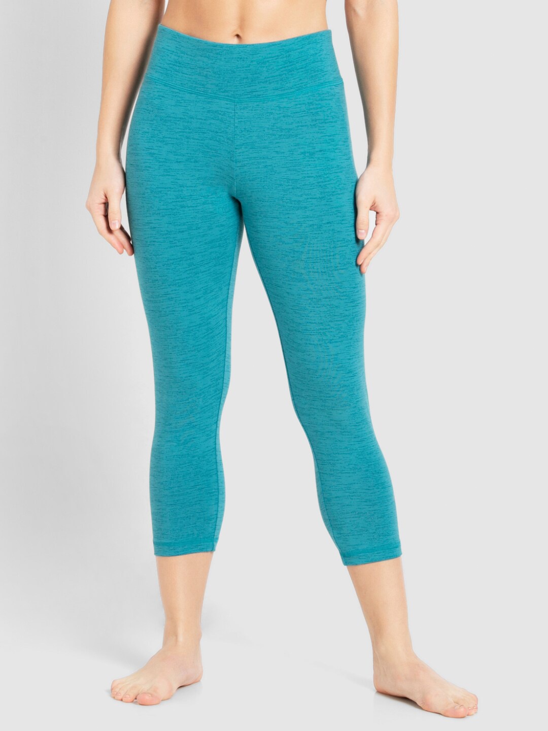 

Jockey Women Teal Blue Knit Capri Track Pants