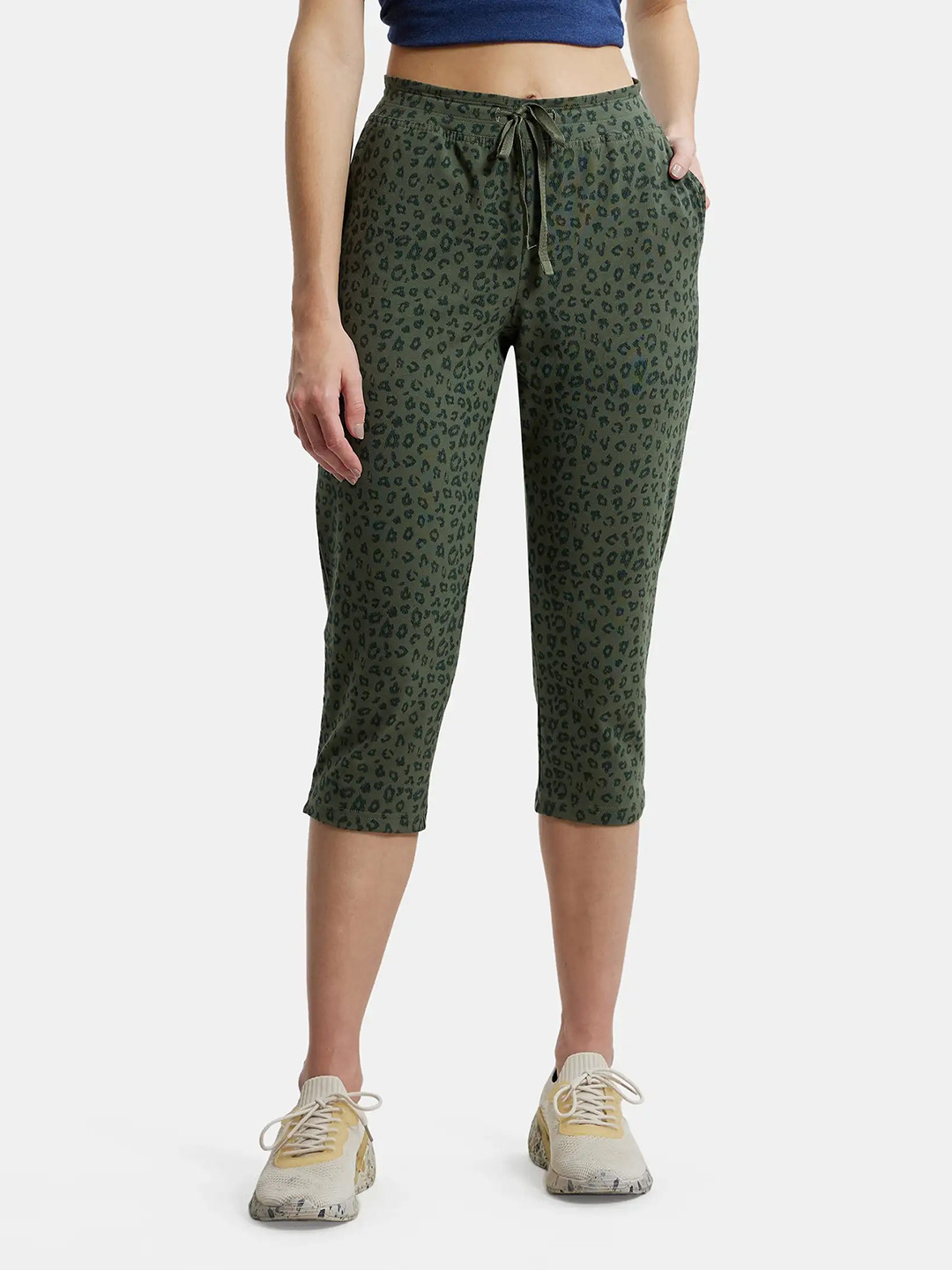 

Jockey Stretch Printed Slim Fit Capris, Green