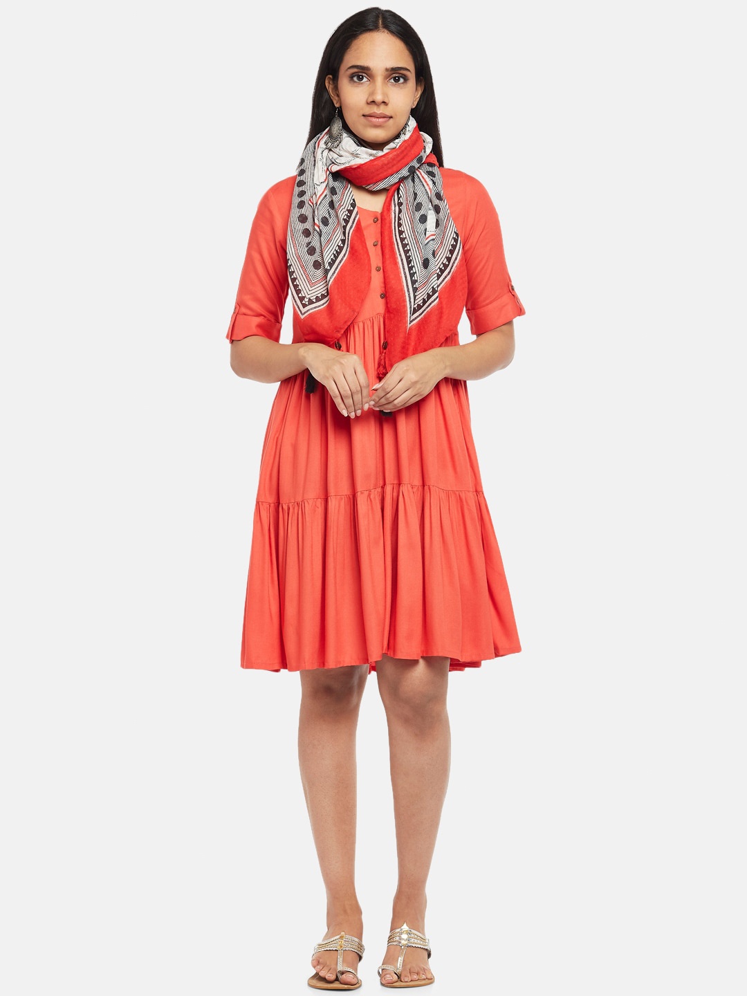 

AKKRITI BY PANTALOONS Woman Coral Dress