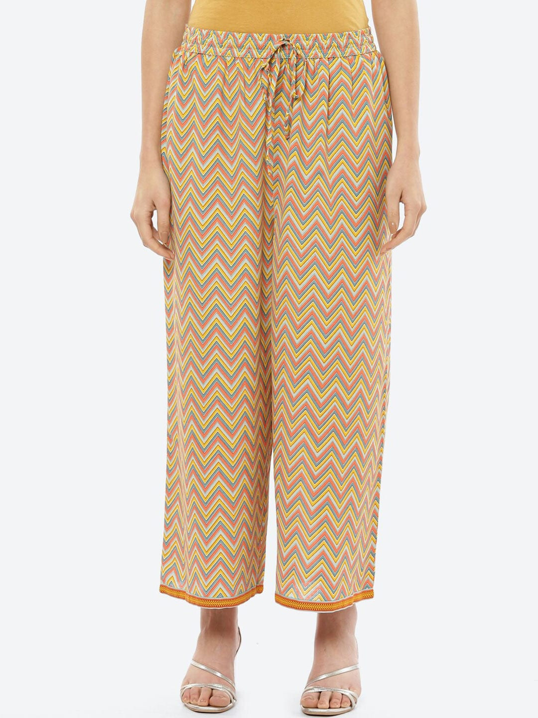 

Rangriti Women Multi Color Printed Straight Fit Palazzo