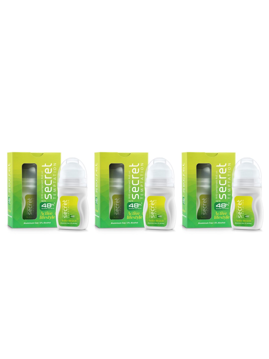 

Secret Temptation Set Of 3 Active Lifestyle Roll-On 150ML, Multi