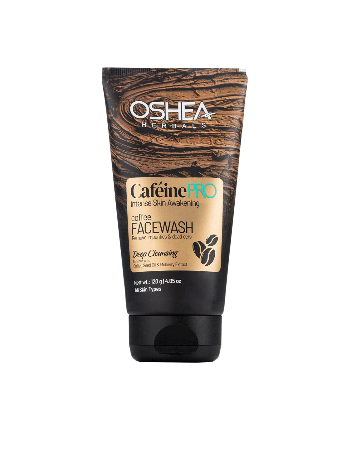 

Oshea Herbals Cafeine Pro Coffee Face Wash with Coffee Seed Oil & Mulberry Extract 120 g, Brown