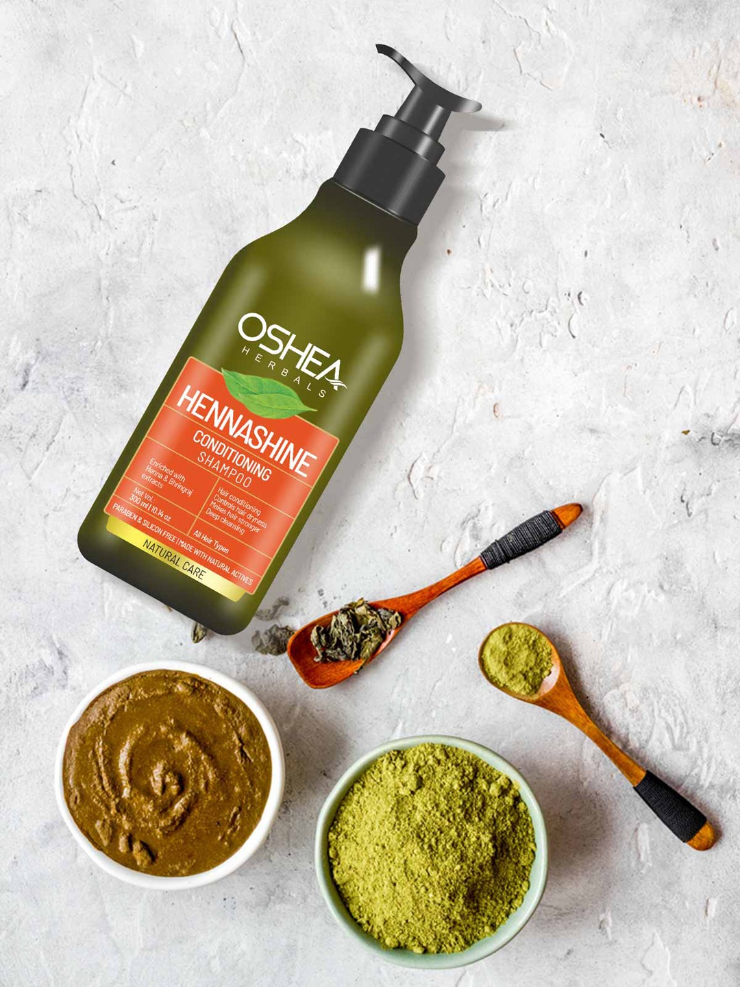 

Oshea Herbals Hennashine Conditioning Shampoo with Bhringraj Extracts 300 ml, Green