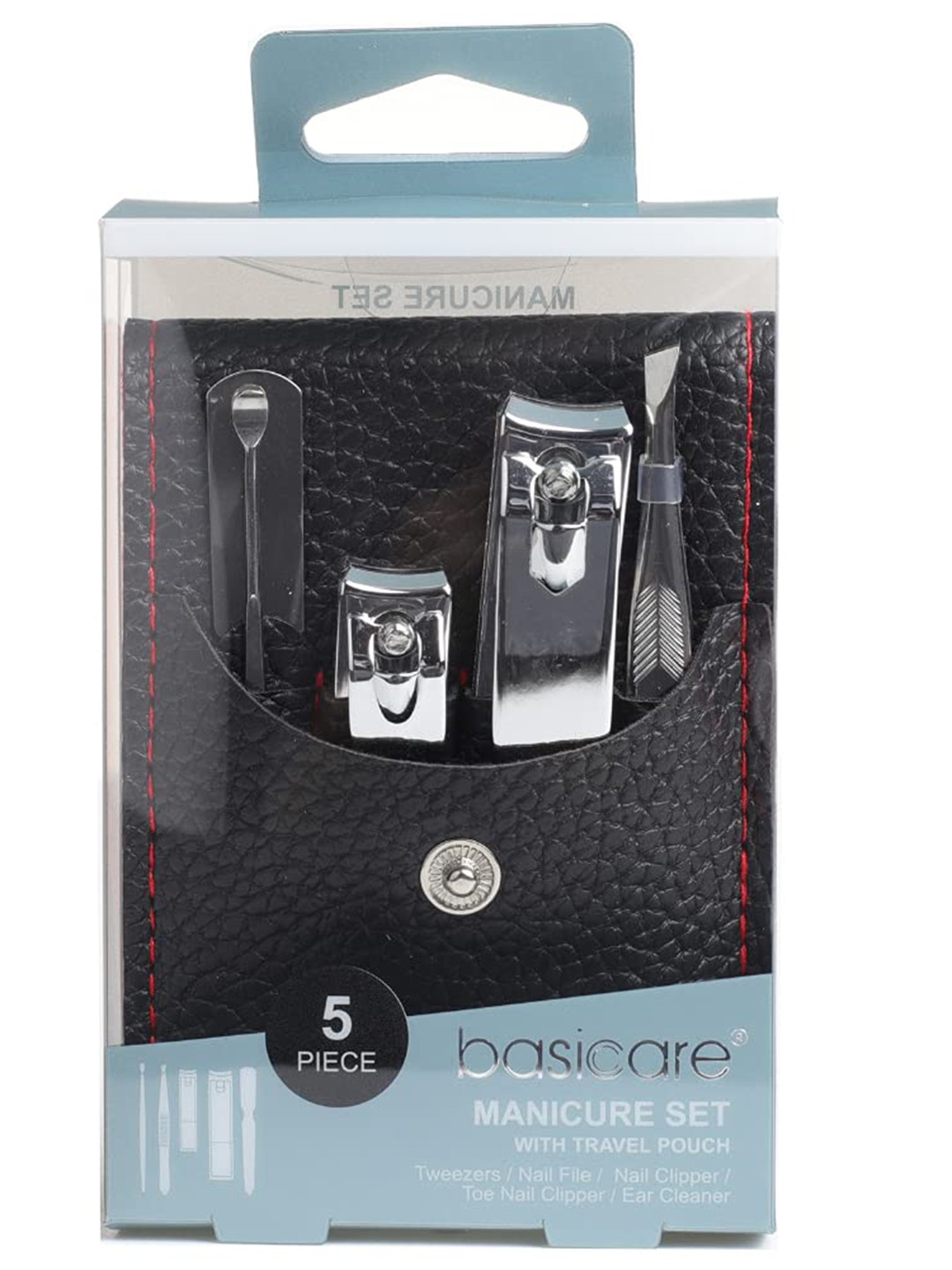 

basicare Professional Manicure Set with Travel Pouch, Silver
