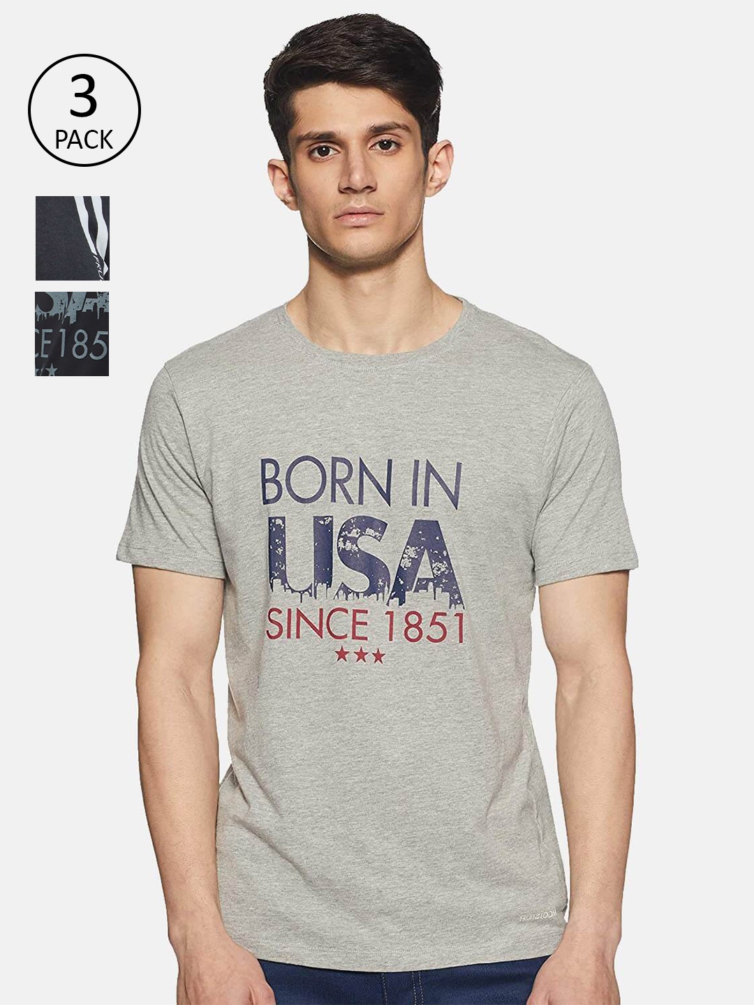 

Fruit of the loom Men Printed Cotton T-shirts, Assorted