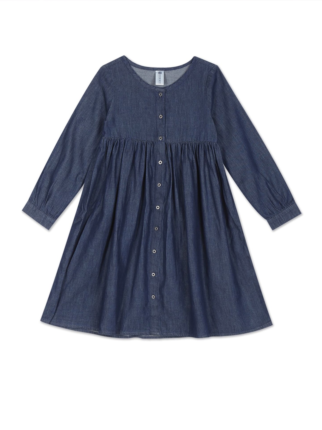 

Cherokee Girls Blue A-Line Solid Denim Dress