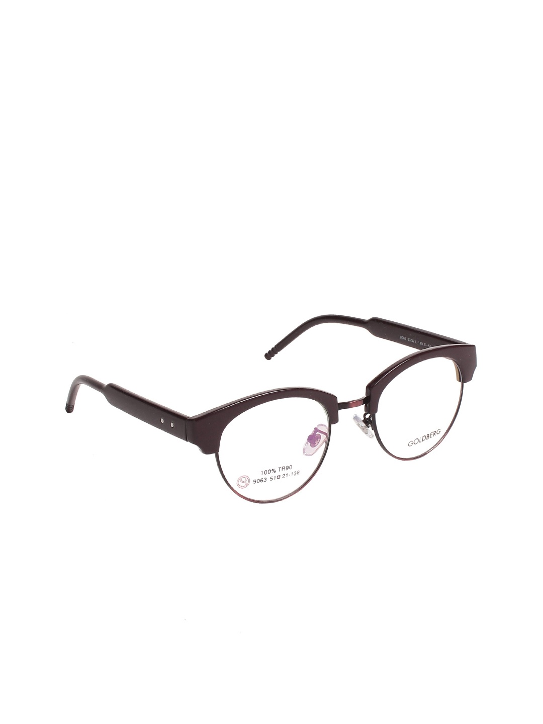 

Gold Berg Women Brown Half Rim Cateye Frames Eyeglasses