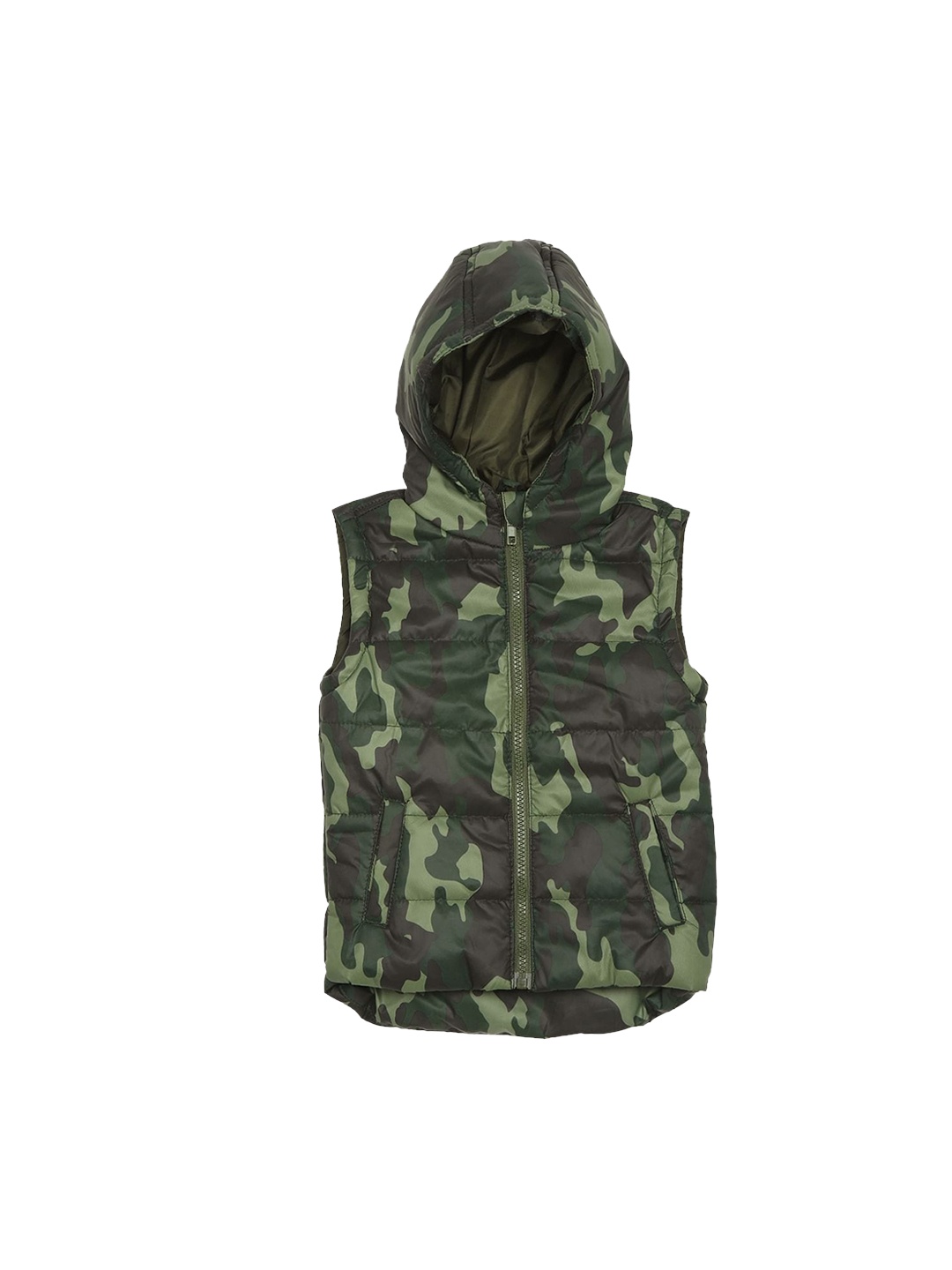

Donuts Boys Green Camouflage Hooded Padded Jacket