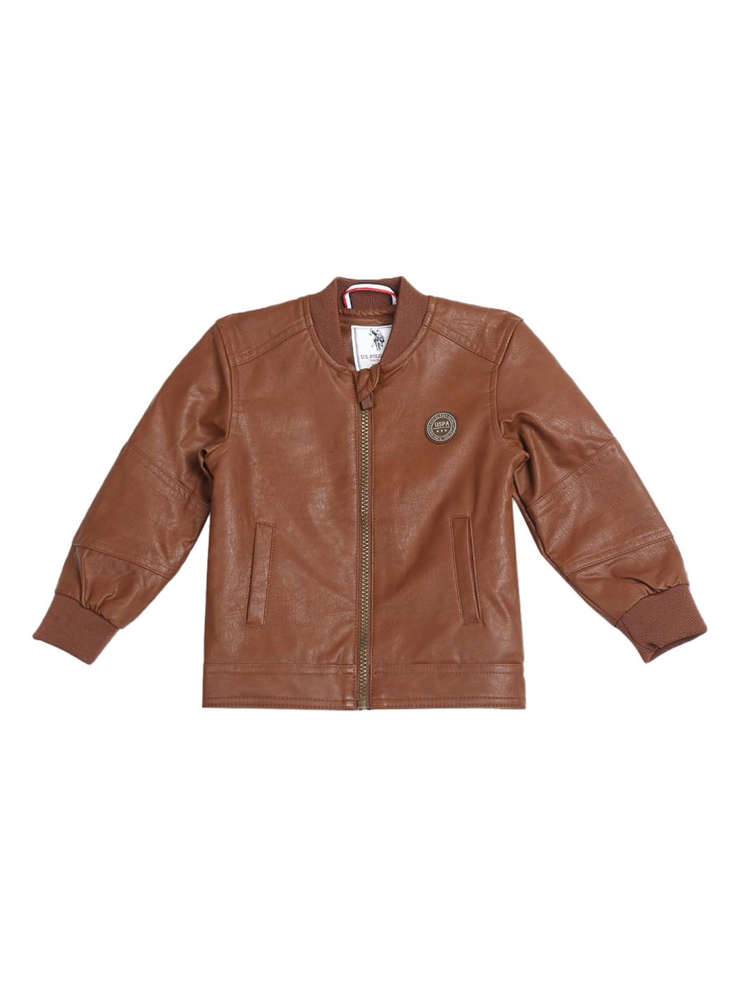

U.S. Polo Assn. Kids Boys Brown Biker Jacket