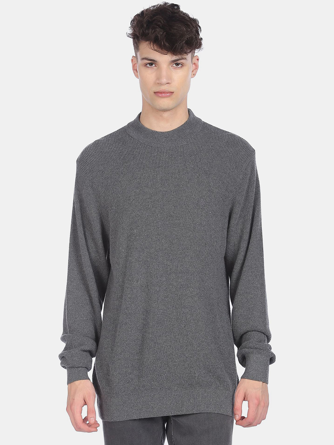 

Arrow Men Grey Long Sleeve Pullover Sweater