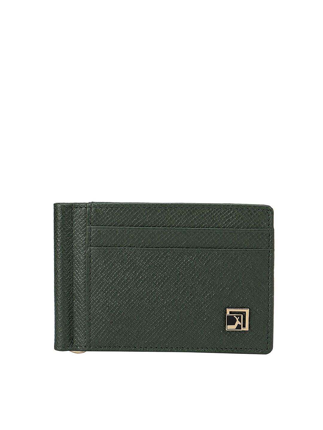 

Da Milano Men Green Textured Leather Two Fold Wallet