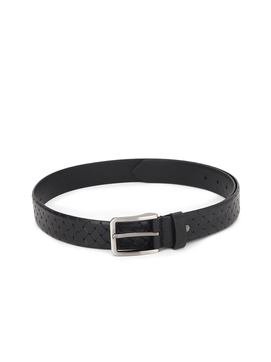

Van Heusen Men Black Textured Leather Belt