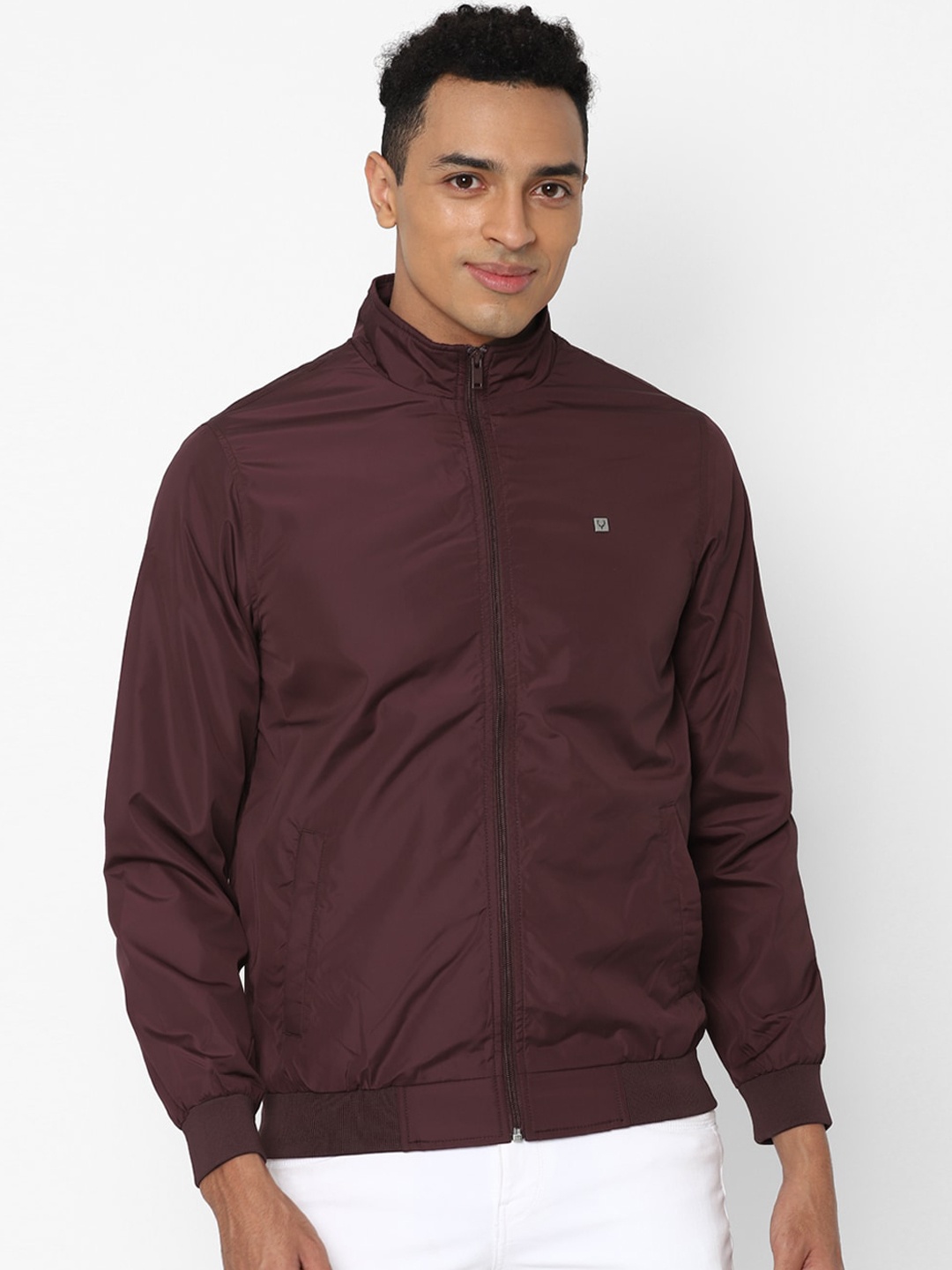 

Allen Solly Men Maroon Bomber Jacket