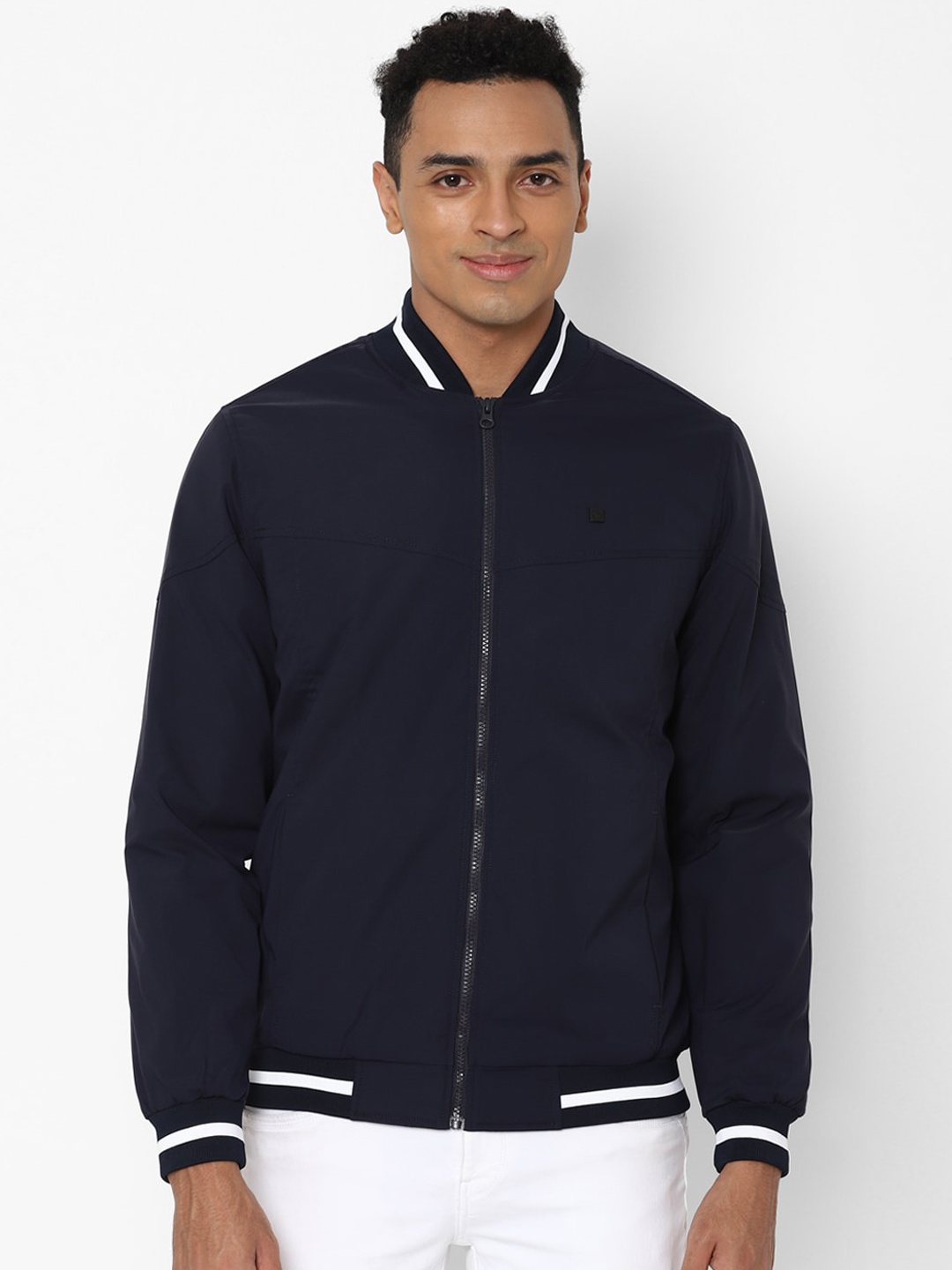 

Allen Solly Men Navy Blue Bomber Jacket