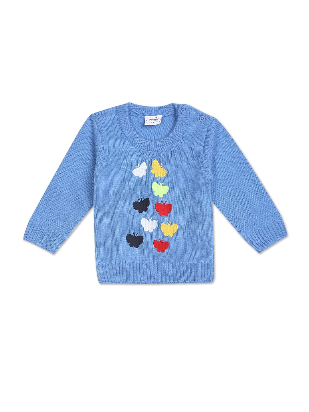

Donuts Boys Blue & Multicoloured Humour and Comic Embroidered Pullover