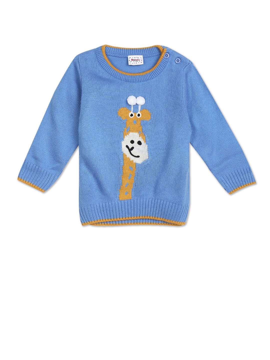 

Donuts Girls Blue & Yellow Graphic Printed Pullover