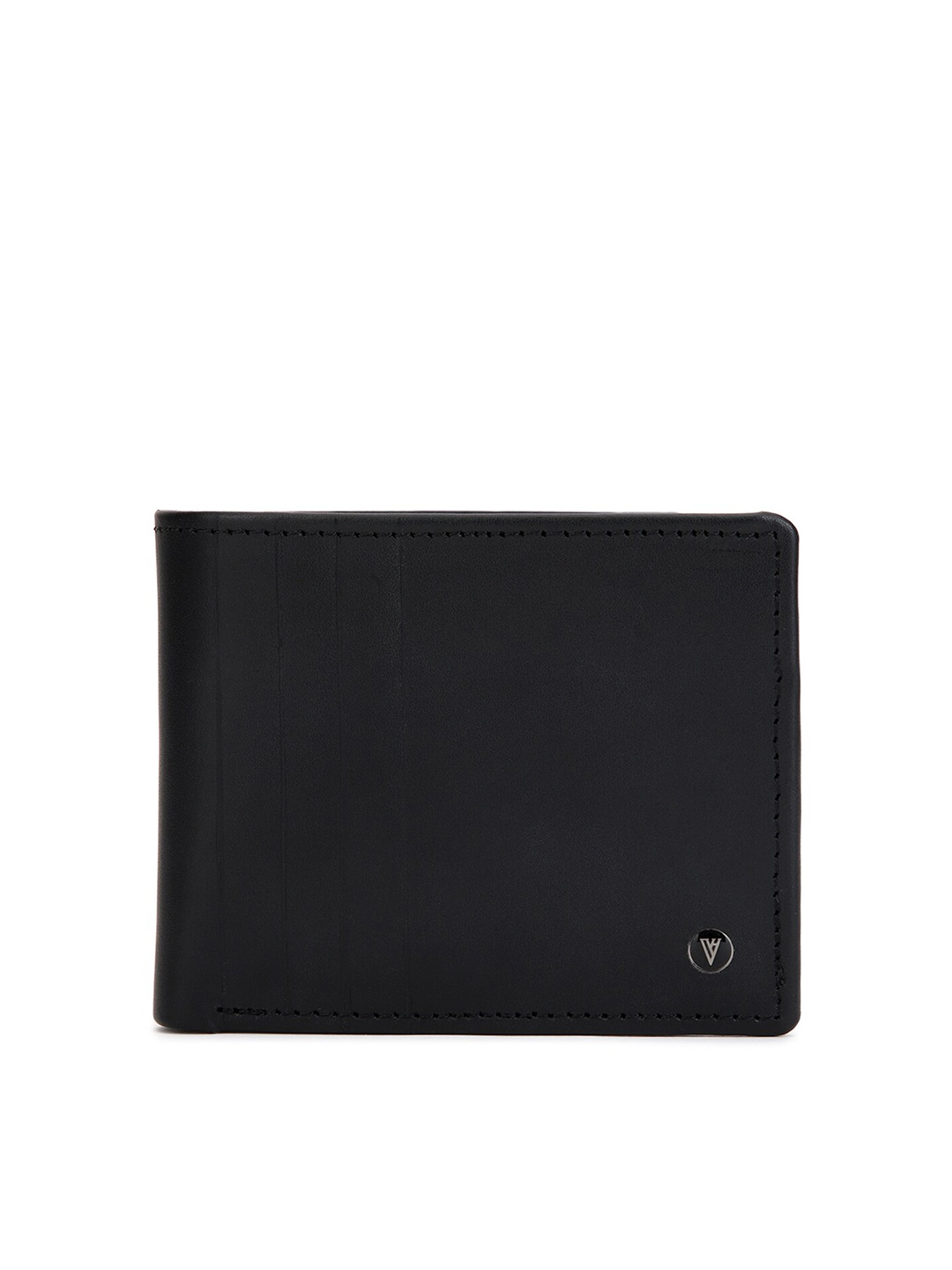 

Van Heusen Men Black Textured Leather Two Fold Wallet