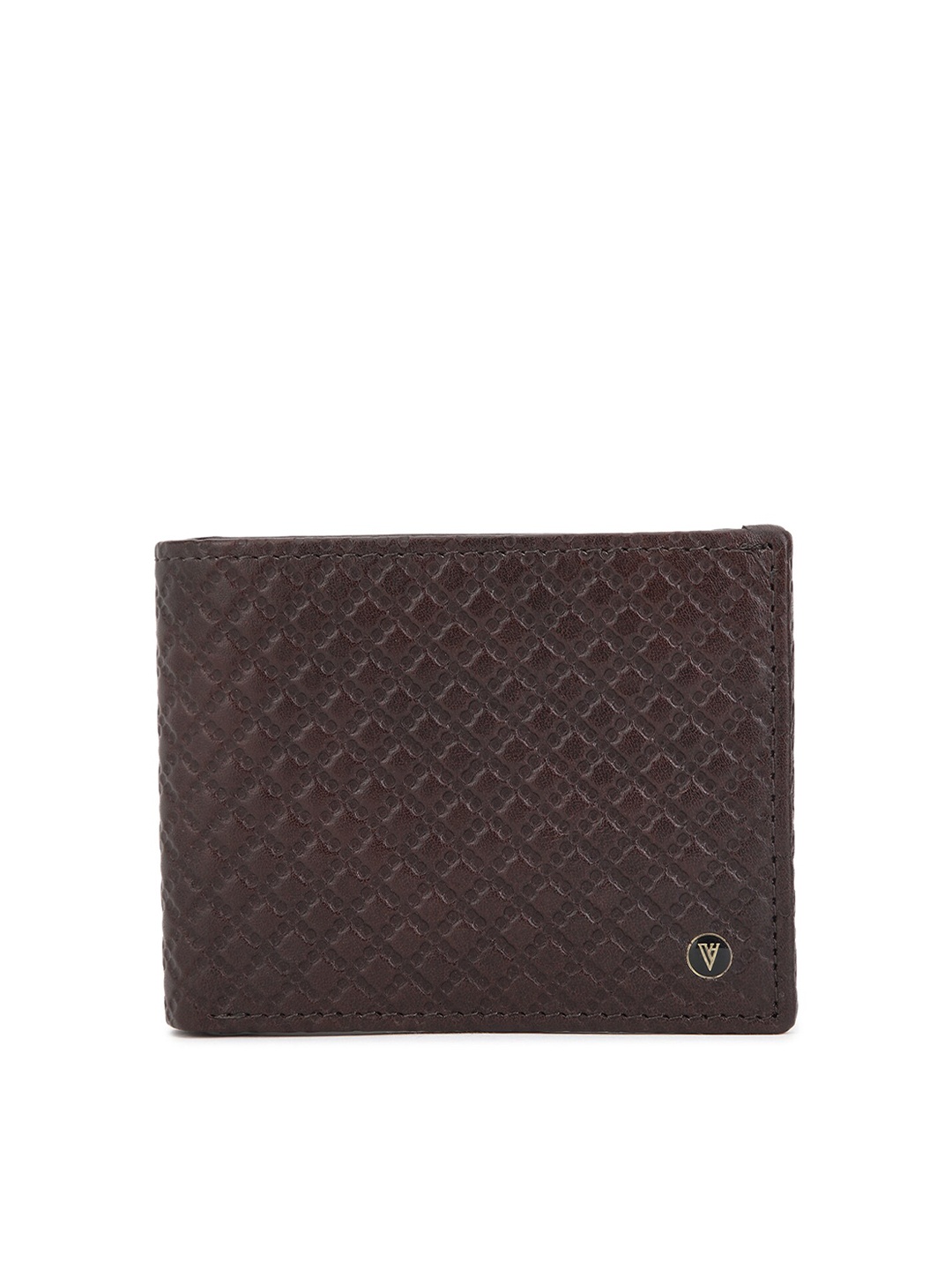 

Van Heusen Men Brown Textured Leather Two Fold Wallet