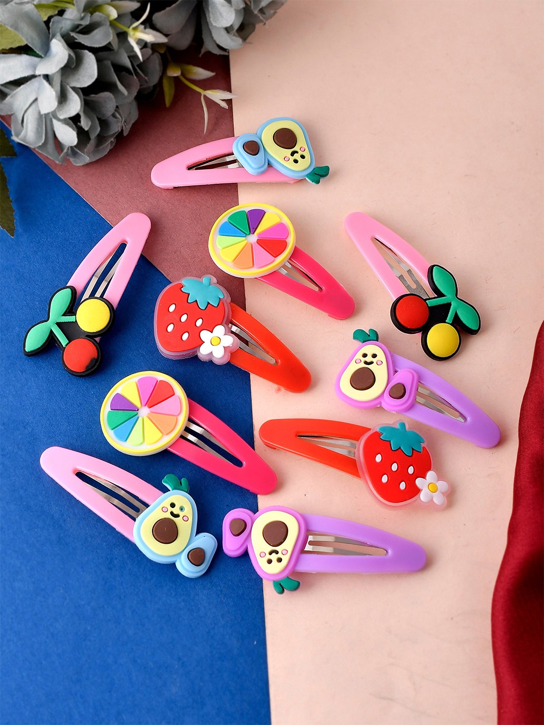 

Silvermerc Designs Girls Set of 10 Tic Tac Hair Clip, Red