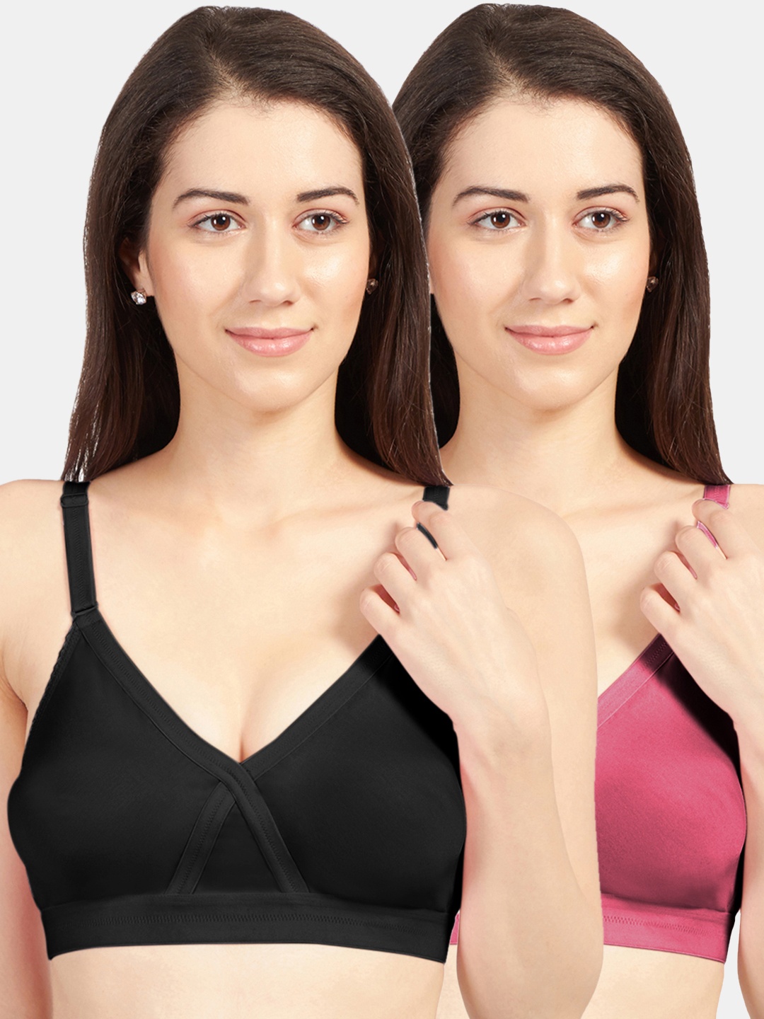

Sonari Pack Of 2 Assorted Pure Cotton Everyday Bras britneynxblackrani32D