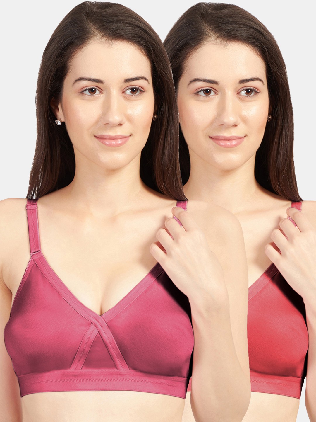 

Sonari Red Pack Of 2 Assorted Pure Cotton Bra britneynxranired32D