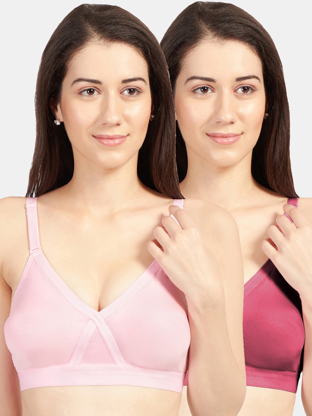 

Sonari Pack Of 2 Assorted Pure Cotton Everyday Bras britneynxpinkrani32D