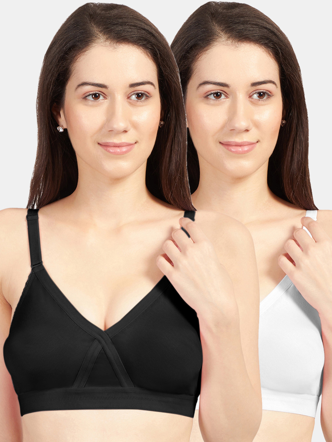 

Sonari Women Pack Of 2 Assorted Pure Cotton Bras britneynxblackwhite32D