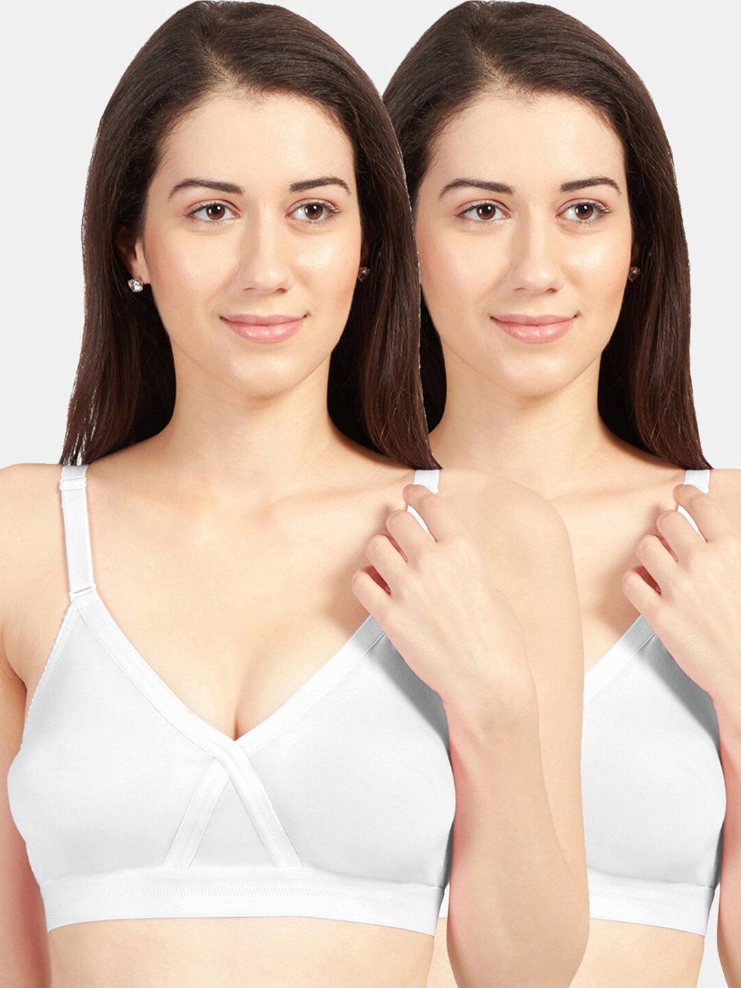 

Sonari White Set Of 2 Non Padded Non Wired Medium Coverage Bra