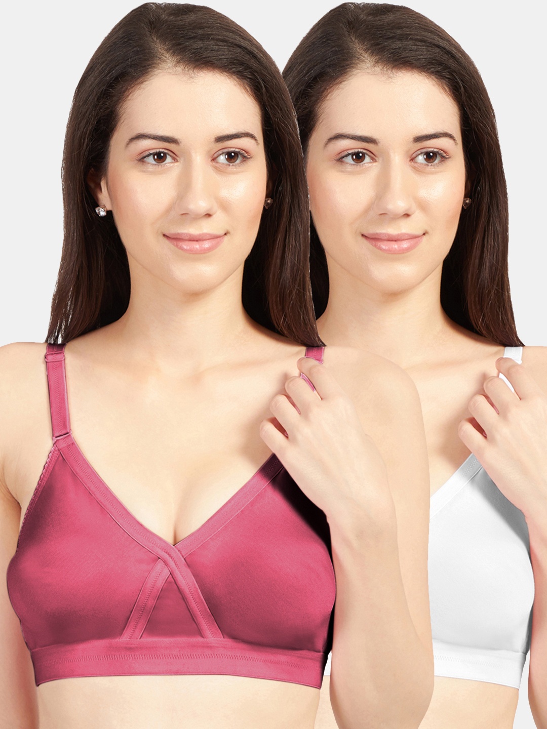 

Sonari Pack Of 2 Assorted Pure Cotton Bra britneynxraniwhite32D